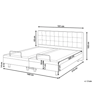 Fabric EU King Size Adjustable Bed Beige DUKE