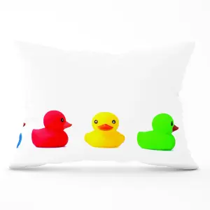 Coloured Rubber Ducks Cushions 33cm x 48cm