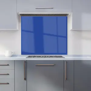 Royal Blue Premium Glass Kitchen Splashback W900mm x H650mm