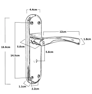 Genova Door Handles Brass Twist Lever Bathroom Lock Marina Backplate