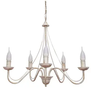 Luminosa Malbo Multi Arm Pendant Ceiling Light White, Gold 60cm