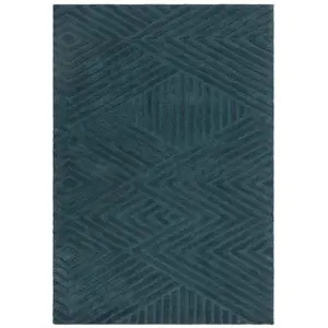 Hague Teal Thick Woolen Rug Hand Tufted Rug 200x290cm for the