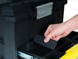 Stanley One Touch Toolbox Lockable With Organiser Drawer 19in STA170316 1-70-316