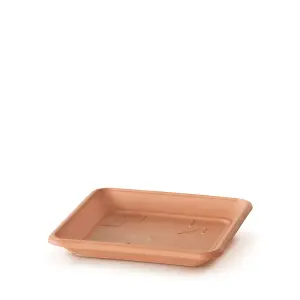 Square Plastic Plant Pot Saucers Terracotta 27cm