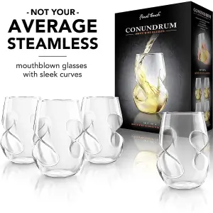 Original Products Final Touch Conundrum White Wine Glasses 266ml Set of 4 Clear