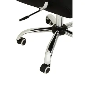 Interiors by Premier Brent Black Leather Effect And Chrome Home Office Chair