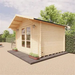 10ft x 10ft (2950mm x 2950mm) Horsforth "The Topeka" 28mm Log Cabin With 1 Opening Window