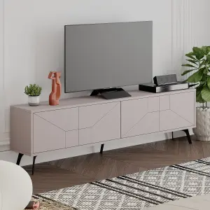 Decortie Dune Modern TV Unit Multimedia Centre with Storage Stylish TV Cabinet 65" TVs Mocha Grey 180cm