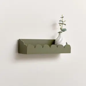 Melody Maison Green Scalloped Wall Storage Shelf - 40cm