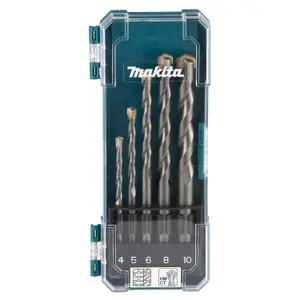 Makita 16 Piece Mixed HSS Metal Brad Point Wood TCT Masonry Mix Drill Bit Set