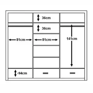 Fendi 23 3 Sliding Door Corner Wardrobe with LED Lighting & Ample Storage Solutions