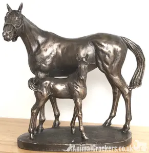 Horse and Foal figurine in solid cold cast bronze designed by David Geenty