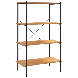 Berkfield 4-Tier Shelving Unit Black and Oak 80x40x130 cm