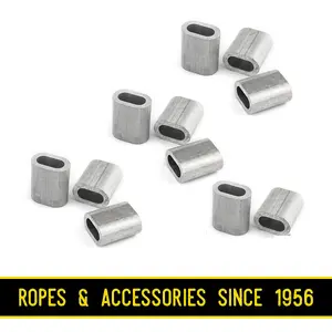 10 pcs of 6 mm Alu Ferrules Aluminium Rope Sleeves Wire Rope