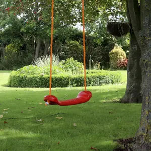 Childrens Garden Swing Seat With Rope by Laeto Summertime Days (Red) - INCLUDES FREE DELIVERY