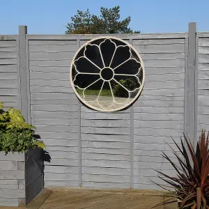 Charles Bentley Round Outdoor Mirror Decorative Sand Iron H80 x W80 x D3.5m