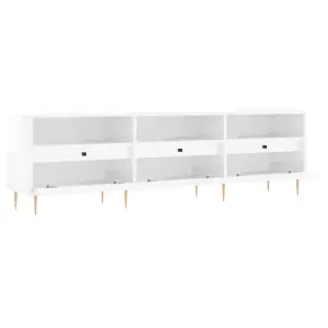 Berkfield TV Cabinet High Gloss White 150x30x44.5 cm Engineered Wood