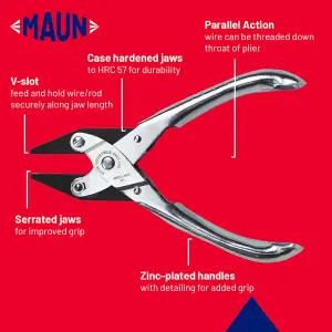 Maun Flat Nose Parallel Plier 160 mm