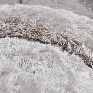 Cuddly Faux Fur Duvet Cover Set with Pillowcases Silver / Double - 2 Standard Pillowcases