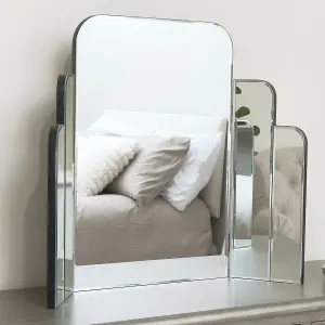 Melody Maison Art Deco Triple Dressing Table Mirror - 80cm x 61cm