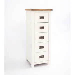 Lovere 5 Drawer Narrow Chest of Drawers Bras Drop Handle