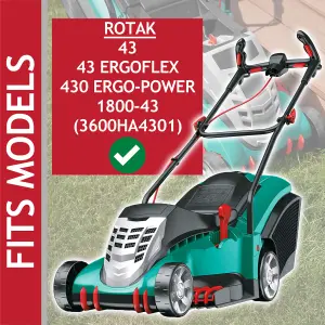 SPARES2GO Metal Blade compatible with Bosch Rotak 43 Ergoflex 430 Ergo-Power 1800-43 Lawnmower (43cm)