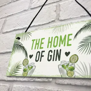 Red Ocean Gin Sign Funny Gin Gift Home Bar Sign For Garden Summer House Gifts