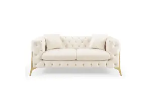 Jaguar 2 Seater Sofa Chesterfield Design Velvet Fabric