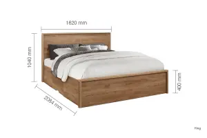 Birlea Stockwell King Bed Rustic Oak