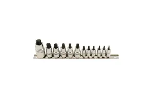 Laser Tools 5521 12pc Stubby Torx/Star Socket Bit Set 1/4"D, 3/8"D, 1/2"D