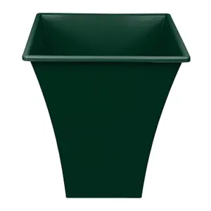 simpa 2PC Dark Green Large Metallic Style Plastic Planters.