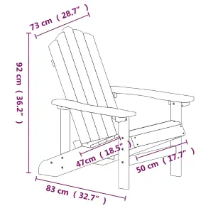 Berkfield Garden Adirondack Chairs with Table HDPE Brown