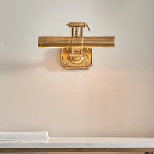 Luminosa 2 Light Picture Wall Light Lamp Brass, LED E14