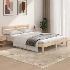 vidaXL Bed Frame Solid Wood Pine 135x190 cm Double