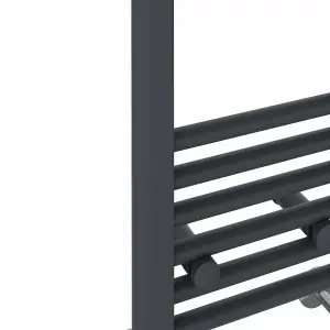 Rinse Bathrooms 400W Electric Thermostatic Heated Towel Rail Bathroom Radiators Straight with Timer - Anthracite - 1000x300mm