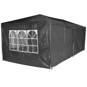 Charles Bentley 3m x 6m Party Tent Gazebo - Dark Grey -Large Showerproof Marquee