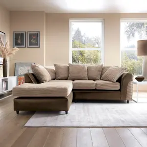 Harvey Left Facing Corner Sofa in Brown