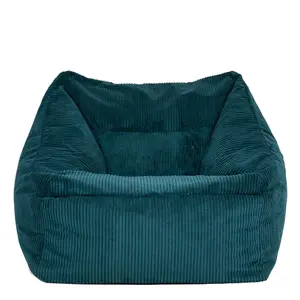 icon Morgan Corduroy Armchair Bean Bag and Pouffe Set Teal Green Giant Bean Bag Chair