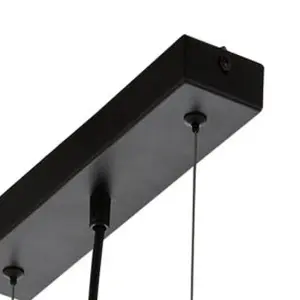 nielsen Langley 5 Light Bar Pendant with Black Frame Finish and Clear Glass Shade, 70cm Wide