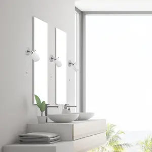 First Choice Lighting Set of 2 Brom Chrome Opal Glass IP44 Pull Cord Bathroom Wall Spotlights