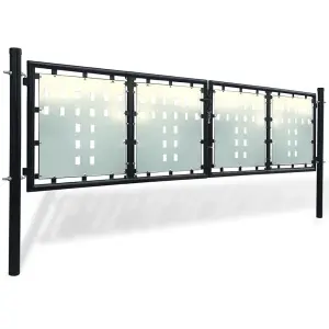 Berkfield Black Double Door Fence Gate 300 x 150 cm