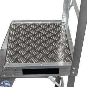 1m Heavy Duty Single Sided Fixed Step Ladders Handrail Platform Safety Barrier