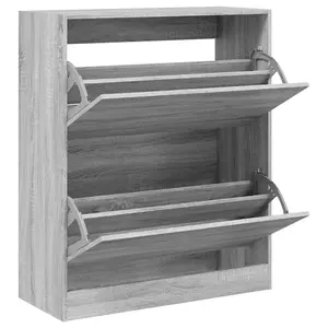 Berkfield Shoe Cabinet Grey Sonoma 80x34x96.5 cm Engineered Wood