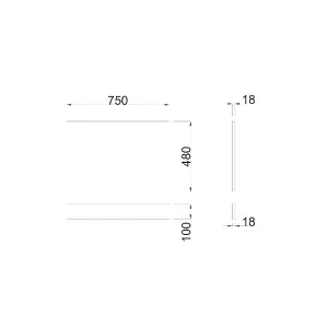 Rinse Bathrooms Gloss Grey 750mm MDF Bath End Panel