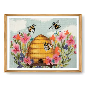 XSTITCH MODERN BEE - Counted Cross Stitch Kit: Large: Modern Bee - Trimits