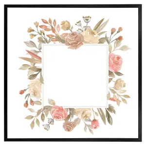 Flower border (Picutre Frame) / 12x12" / Brown