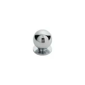 Solid Ball Cupboard Door Knob 30mm Diameter Polished Chrome Cabinet Handle