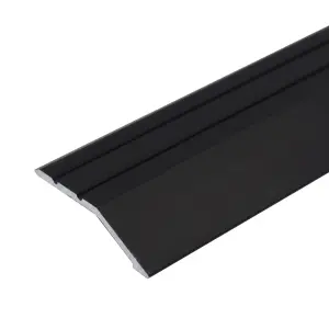 A11 900mm x 40mm 2mm Anodised Aluminium Door Threshold Ramp Profile - Black, 0.9m