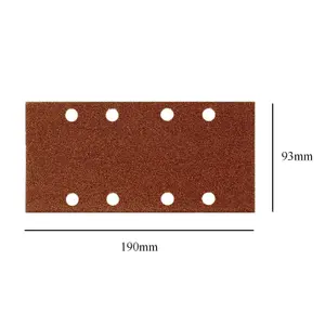 10 x Hook and Loop 1/3 Sanding Sheets, 80 Grit Punched 93 x 190mm Sander Pads