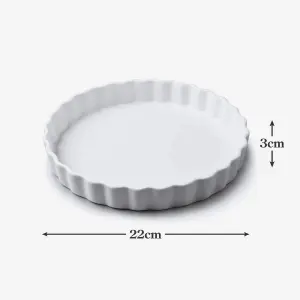 WM Bartleet & Sons Porcelain Round Flan Dish, 22cm